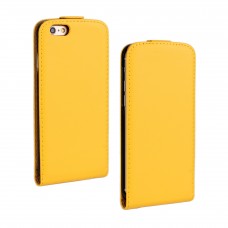 iPhone 6 6s 4.7 - Genuine Leather Up Down Flip Protective Phone Cover Case - Yellow